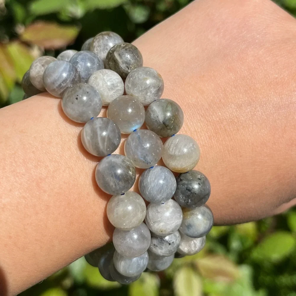 11mm‎ stretchable labradorite bracelet